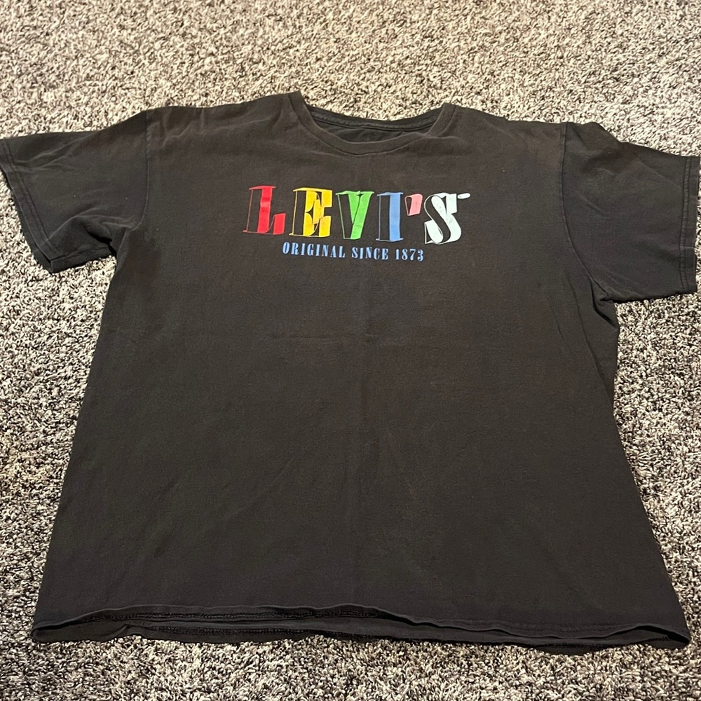 Levi's Multicolor Logo Black Tee (L)